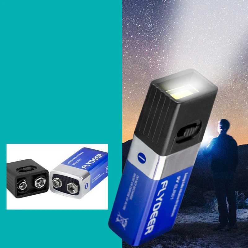 New Mini 9V Battery Flashlight LED Key Light 6F22 Battery COB Outdoor Lighting Work Light Battery Not Included 1PC C251122