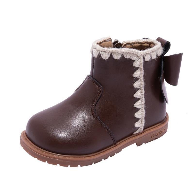 New designer shoes for women, wool leather boots for autumn and winter, new leather for young children, fashionable and warm cotton boots for snow boo