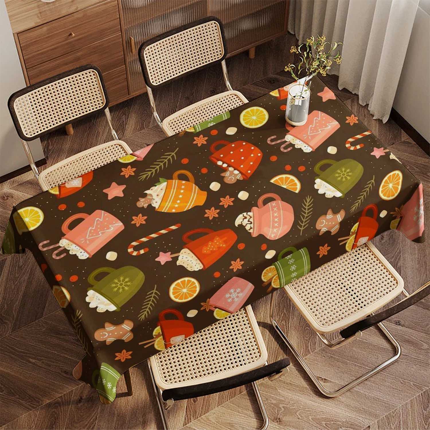 Cute Holiday Pattern Tablecloth Restaurant Kitchen Tablecloth Living Room Home Decoration Rectangular Party Decoration C251122