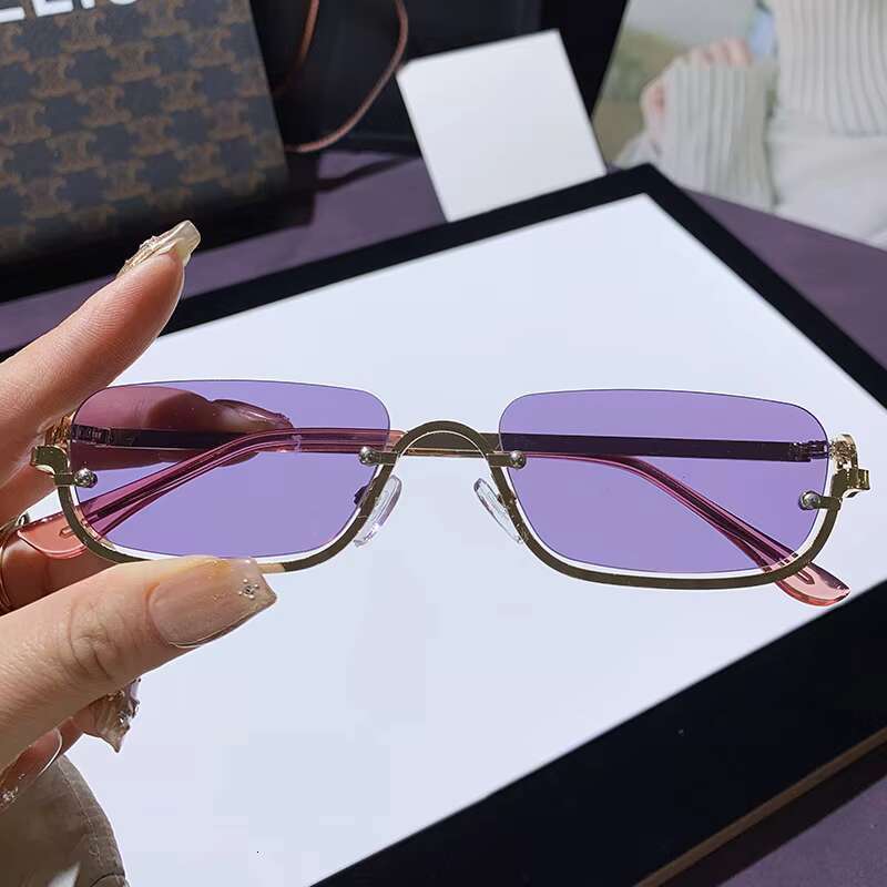 Square Female Trend Half Frame Y2K Metal Sunglasses Women Men 2025 Fashion Sun Unique Glasses