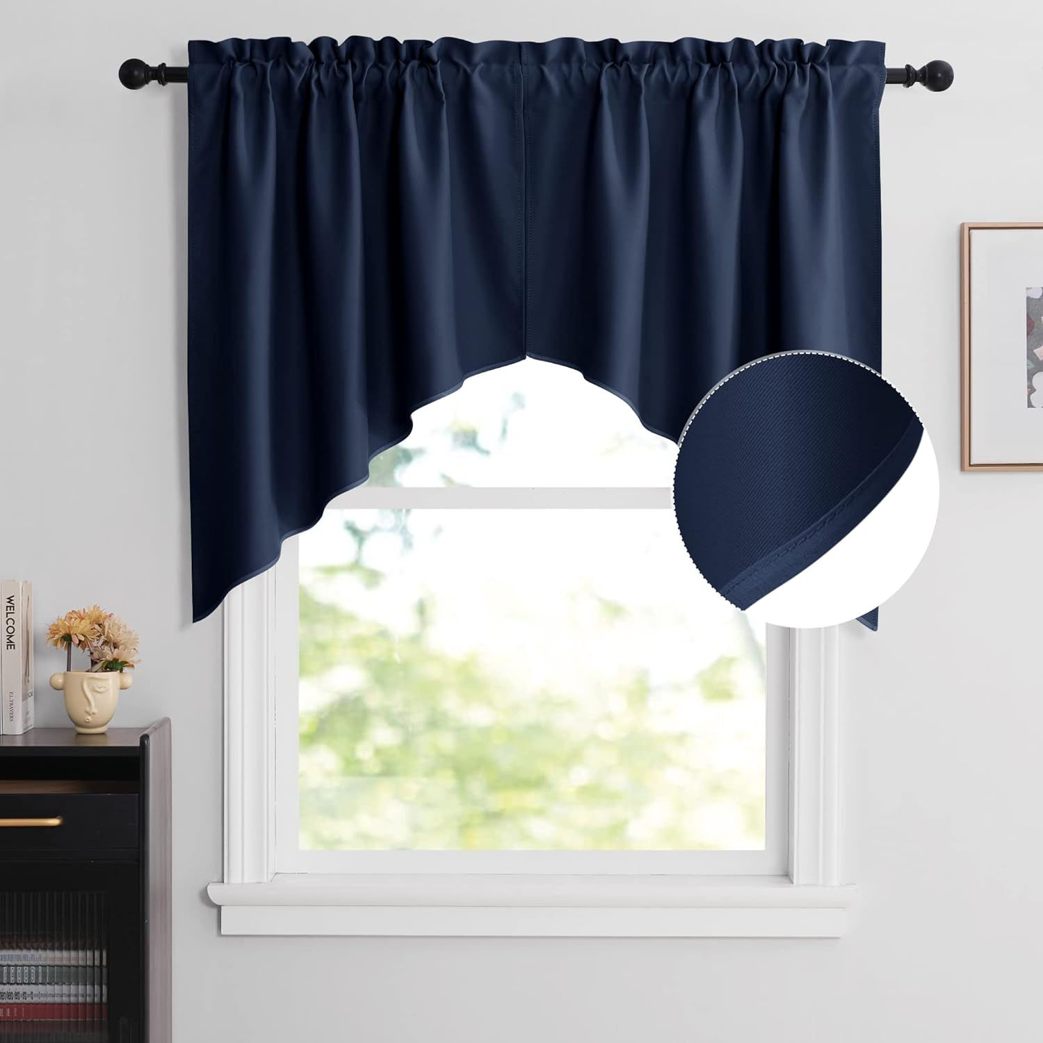 T0412 solid color decorative triangle curtain head American country blackout curtain kitchen coffee short curtain wholesale