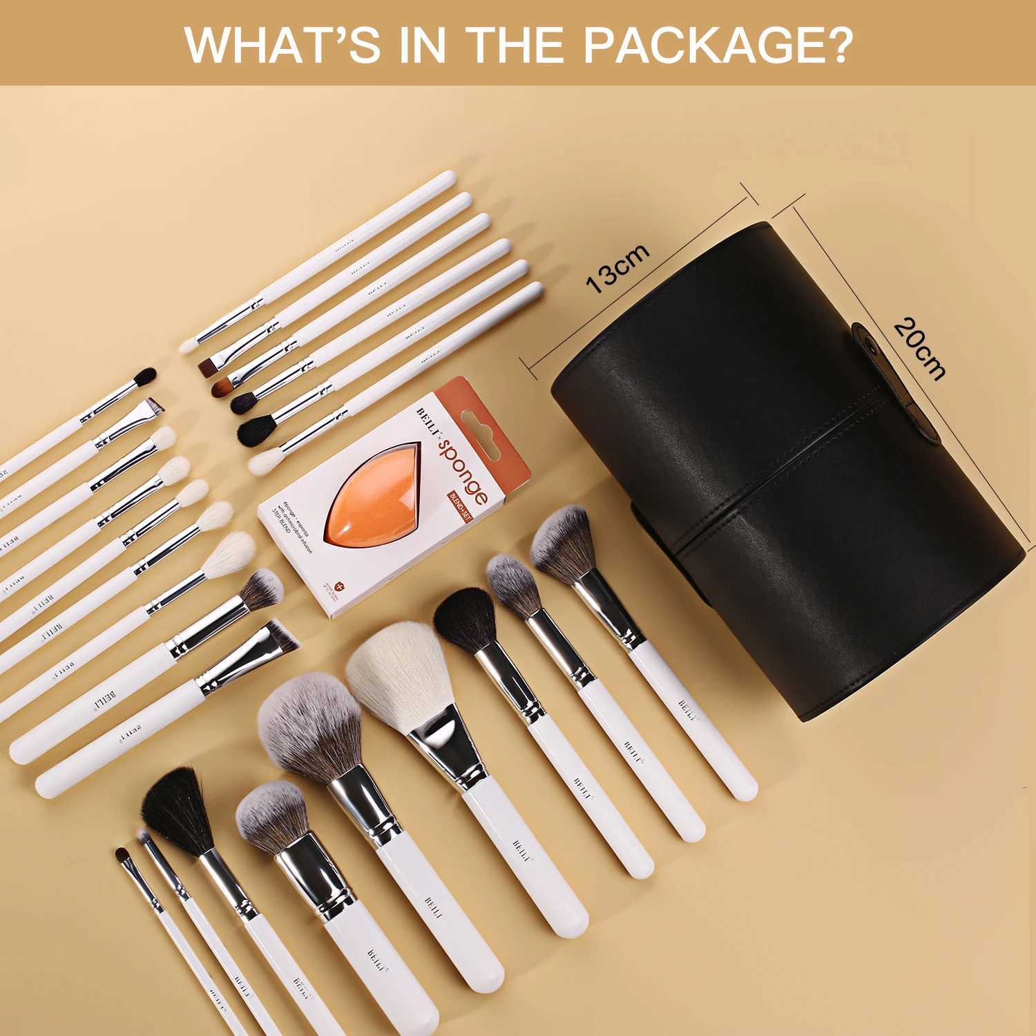 BEILI Makeup Brush Set 24-42pcs with Water-based Material Handle Powder Foundation Blush Eyebrow Eyeshadow Brushes Cosmetics Kit C251122