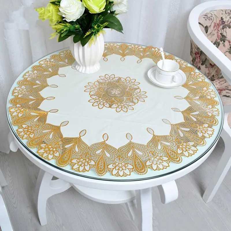 1PC PVC Waterproof Oilproof Round Tablecloth 70 CM Dining Table Cloths Home Table Cover Light Luxury Christmas Decoration C251122