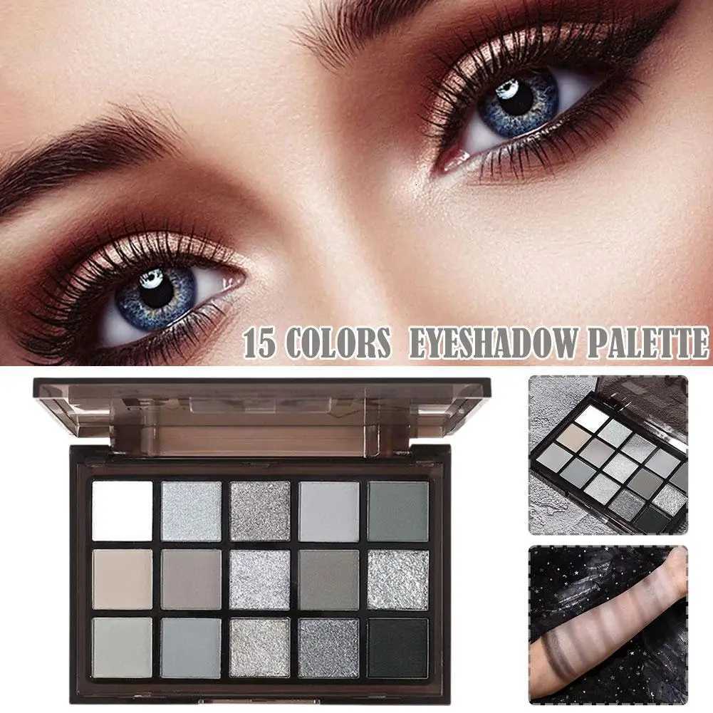 15 Colors Smokey Black Eyeshadow Palette Dark Grey Shimmer Matte Eye Shadow Pallet Smokey Eyeshadow for Goth Makeup O3X6T251122