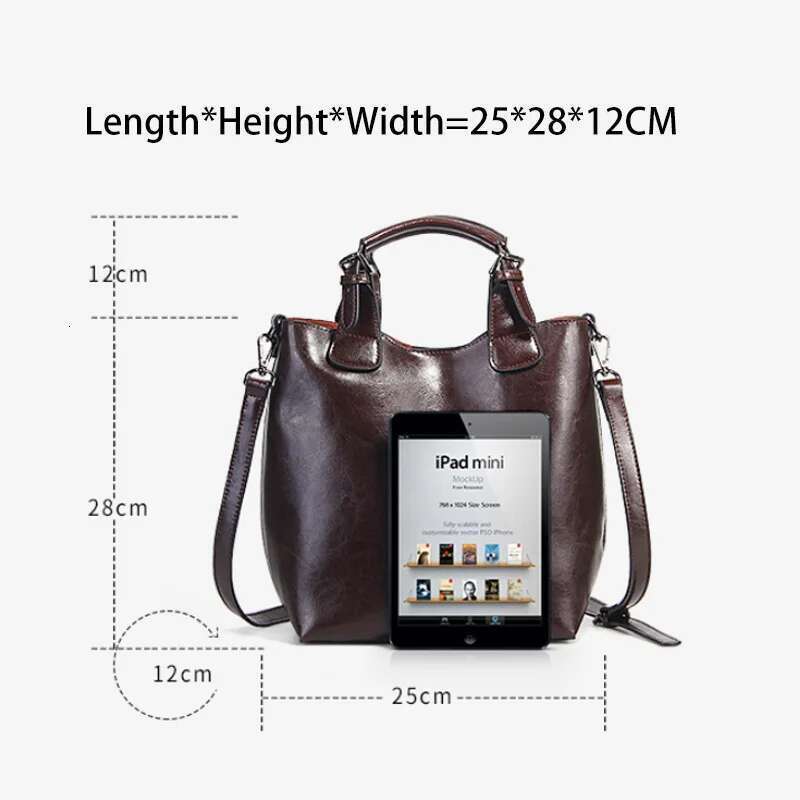 Zency Genuine Leather Handbag Retro Coffee Women Casual Tote Bucket Bag Classic Black Lady Crossbody Messenger Purse Brown Bag