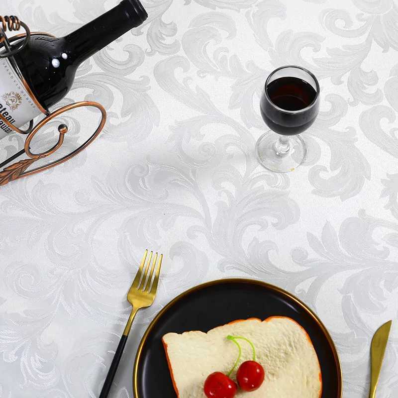 Battilo Luxury Tablecloth White Rectangle Table Cloth Lace Patchwork Waterproof Table Cover For Dining Table Kitchen Cloth Decor C251122