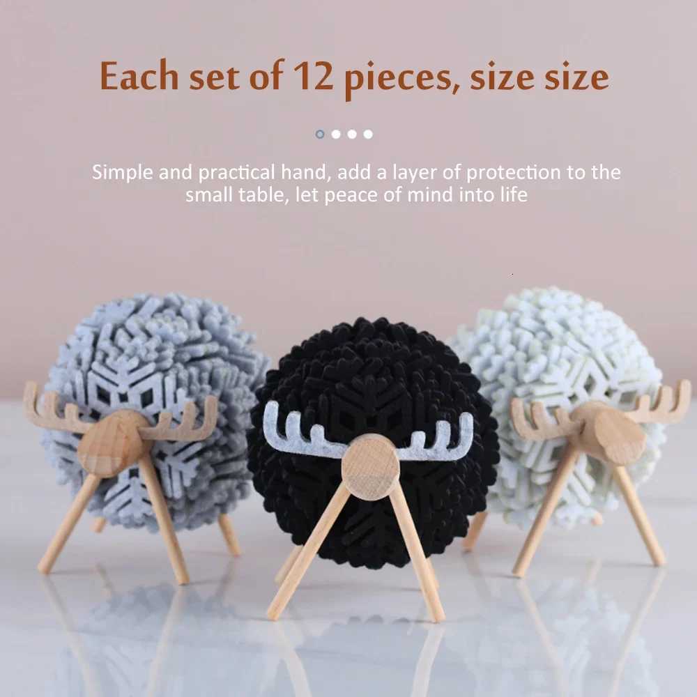 Elk Shape Drink Coasters Cup Pads Insulated Round Felt Cup Mats Creative Home Office Table Decoration Art Crafts Christmas Gift C251122