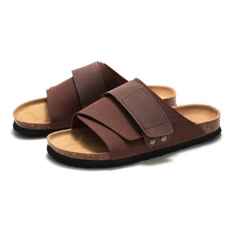 Mens Cork Slippers Casual Breathable and Comfortable Sandals Summer Flip up Slippers Beach Mill Outdoor Non slip Shoes Young and Fashionable Couple M2