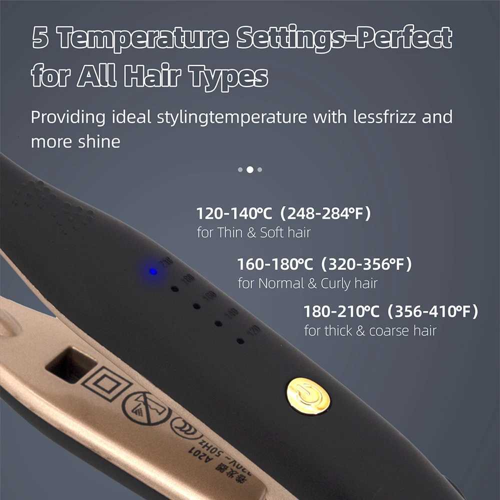 Mini Hair Straightener Small Flat Iron for Short Hair and Pixie Cut Dual Voltage Beard Thin Pencil Flat Iron Titanium TravelT251122