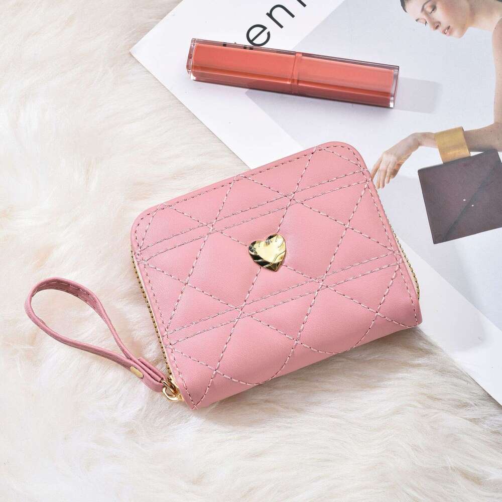New 2025 Women's Wallet Japanese and Korean Style Mini Small Card Bag, Pulling Chain, Simple, Large Capacity, Short Version