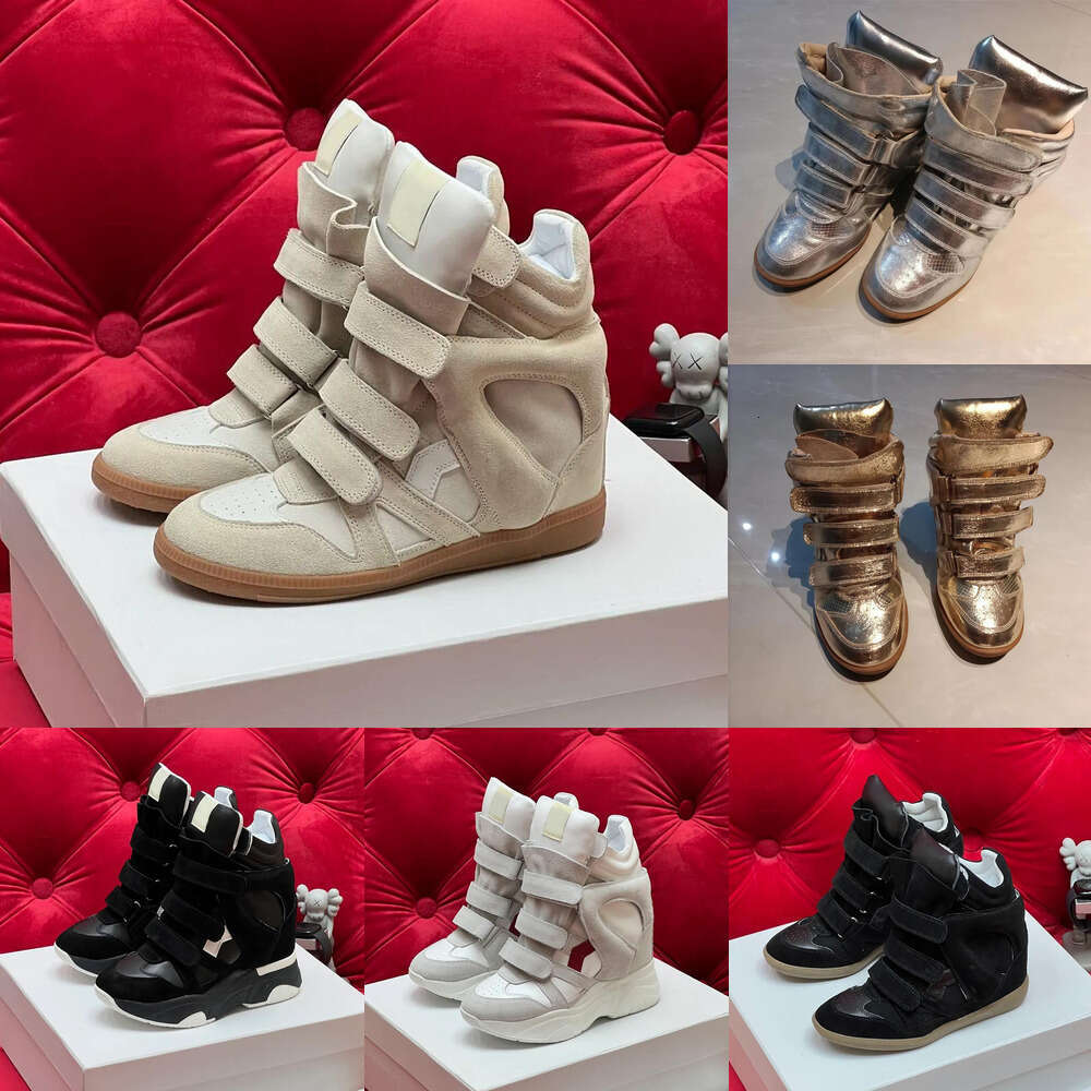 Genuine Leather Sneakers: Black Suede Wedge Fashion Sneakers with 6cm Heel, Casual Daily Shoes US9/EUR42 top