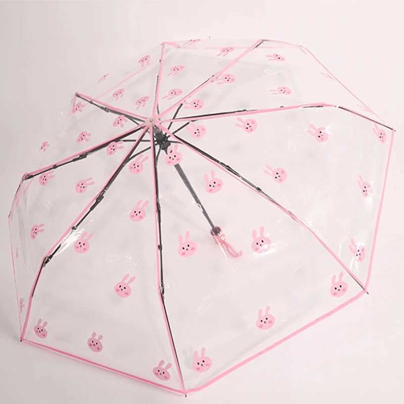 Umbrella Panda Automatic Umbrella Pink Rabbit Brown Bear Transparent Umbrella Unisex High Quality Gift Umbrella BusinessUmbrellaM251122