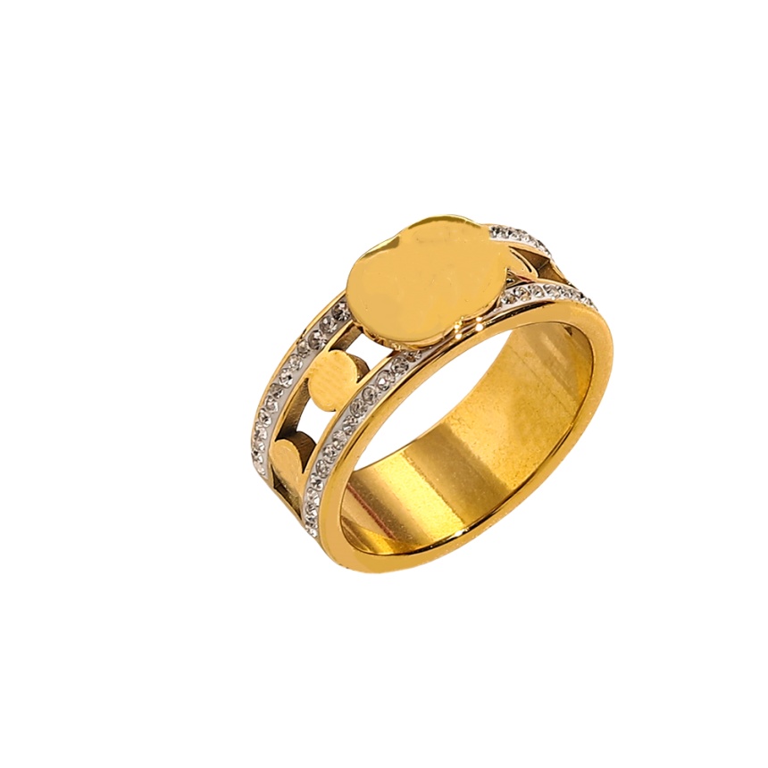 wedding ring designer jewelry rings for women jewelry woman wedding band Fashion Stainless Steel Engraved Letter Brand Jewelry Accessories Never Fade 