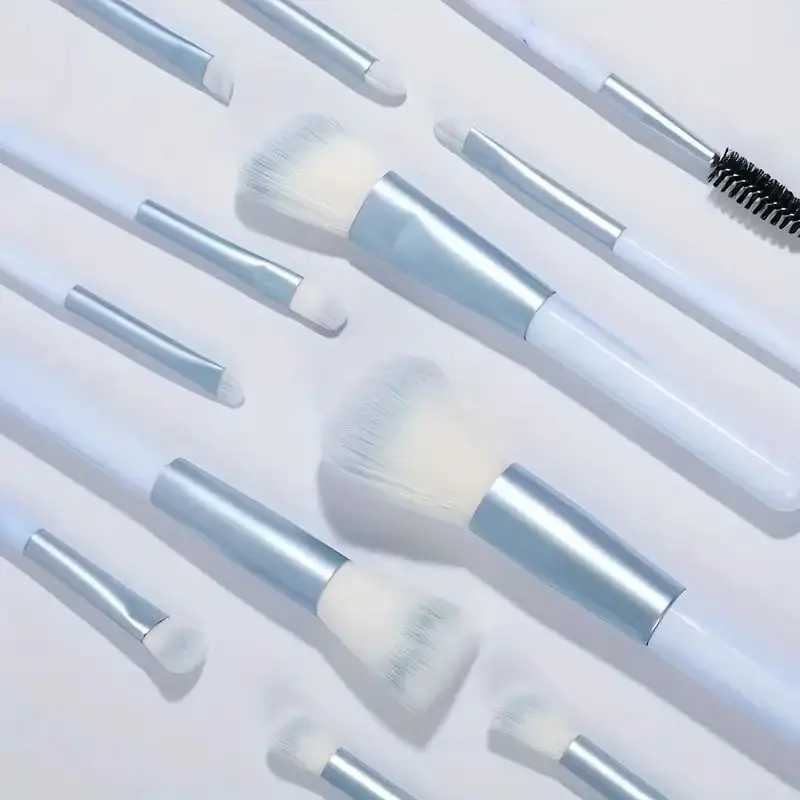12Pcs Blue Makeup Brushes Set Professional Foundation Powder Blending Blush Concealer Synthetic Fiber Bristles Brush C251122