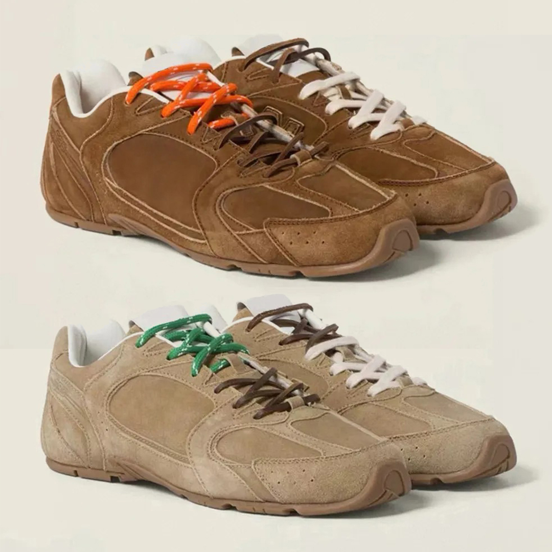 Designer Casual Shoes Women Men Suede Lace Up Sneakers Classic White Mesh Shoe size Soft Comfortable Running Shoes eur 35-45