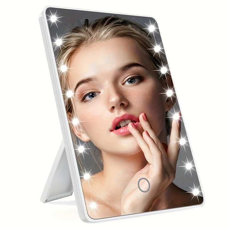 Makeup Mirror With 16 Leds Cosmetic Mirror With Touch Dimmer Switch Usb Or Battery Operated Stand For Tabletop Bathroom Travel M251122