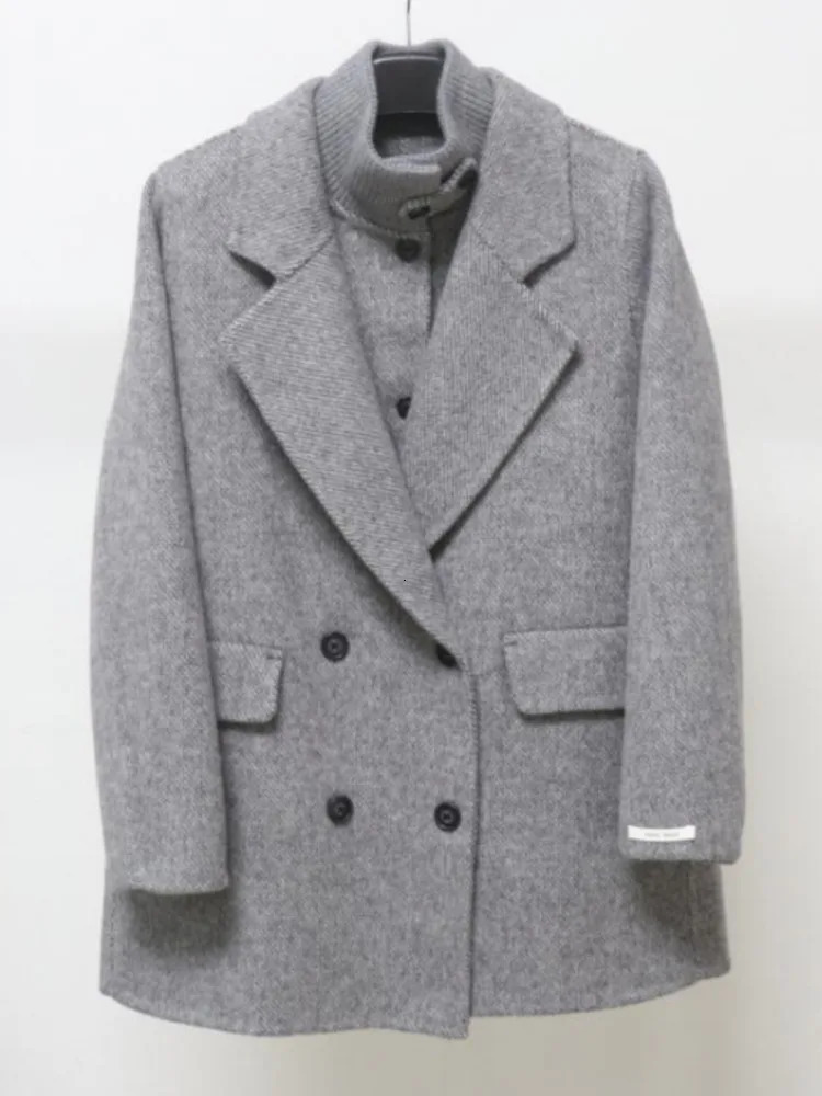 ZMEENNA Womens Elegant Wool Blend Short Coat With Classic DoubleBreasted n Stylish And Warm Outerwear Jacket ZM3857 251112