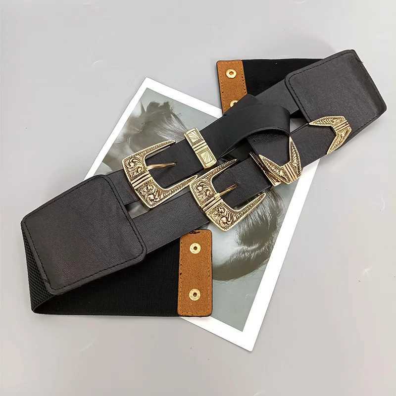 Female Waist Gothic Elastic Corset Belt Female Stretch Cummerbunds High Quality Luxury Designer Black Punk Wide Belts For Women J251122