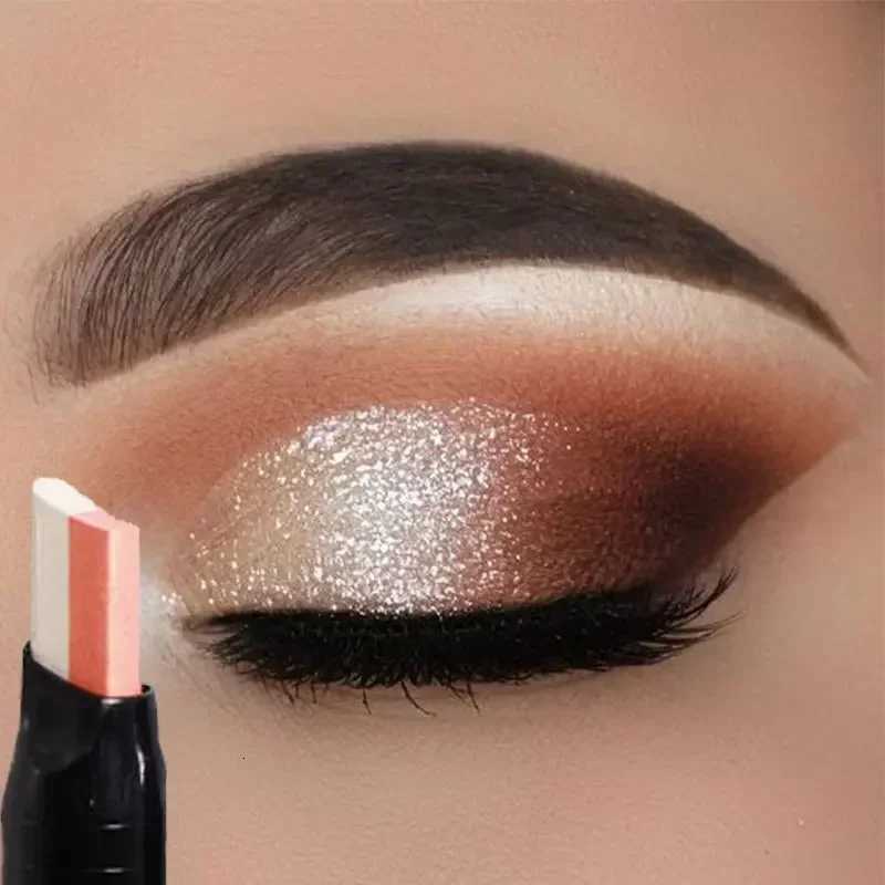 Shimmer Double Color Eyeshadow Stick Waterproof Long Lasting Two Tone Glitter Metallic Gradient Shadow Pen Eye MakeupT251122