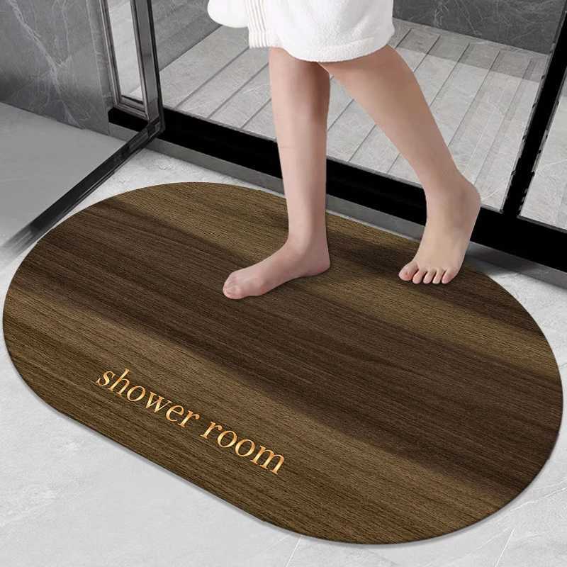 Hard diatom luxury quick-drying floor mat bathroom door water absorption non-slip foot mat toilet small carpetM251122