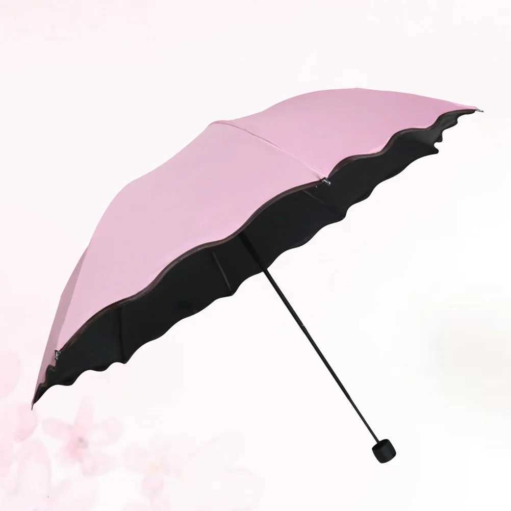 8 Ribs Leaf Brim Umbrella Fashion Foldable Uv Resistant Sunscreen Rain Protection Flower Patterned UmbrellaM251122