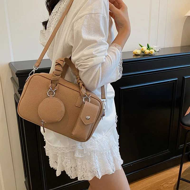 Luxury Designer PU Leather Lichee Pattern Womens Handbag Casual Crossbody Bag Pillow Boston Bowling ToteT251122