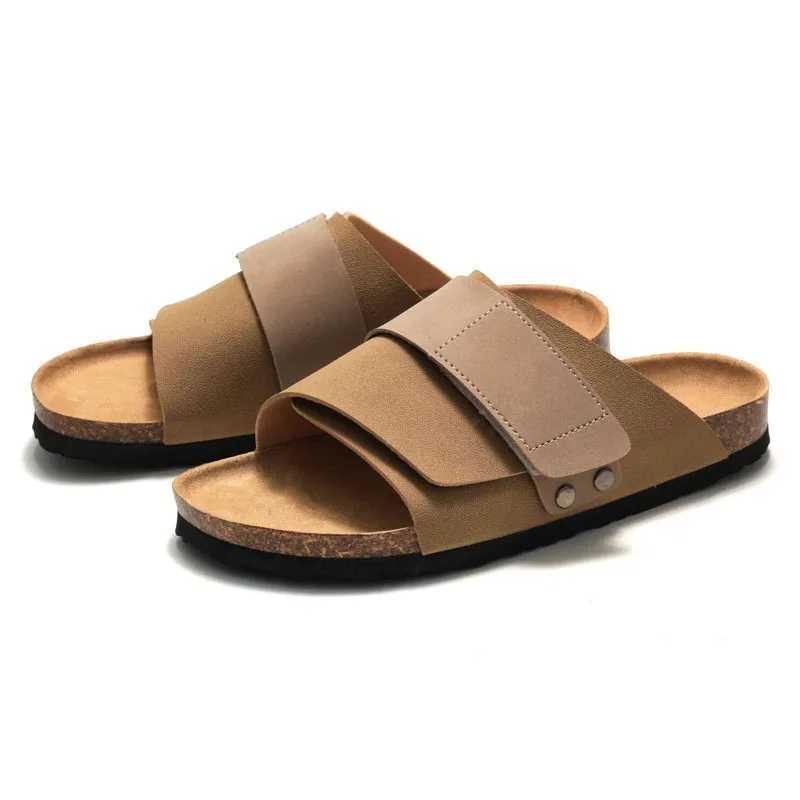 Mens Cork Slippers Casual Breathable and Comfortable Sandals Summer Flip up Slippers Beach Mill Outdoor Non slip Shoes Young and Fashionable Couple M2