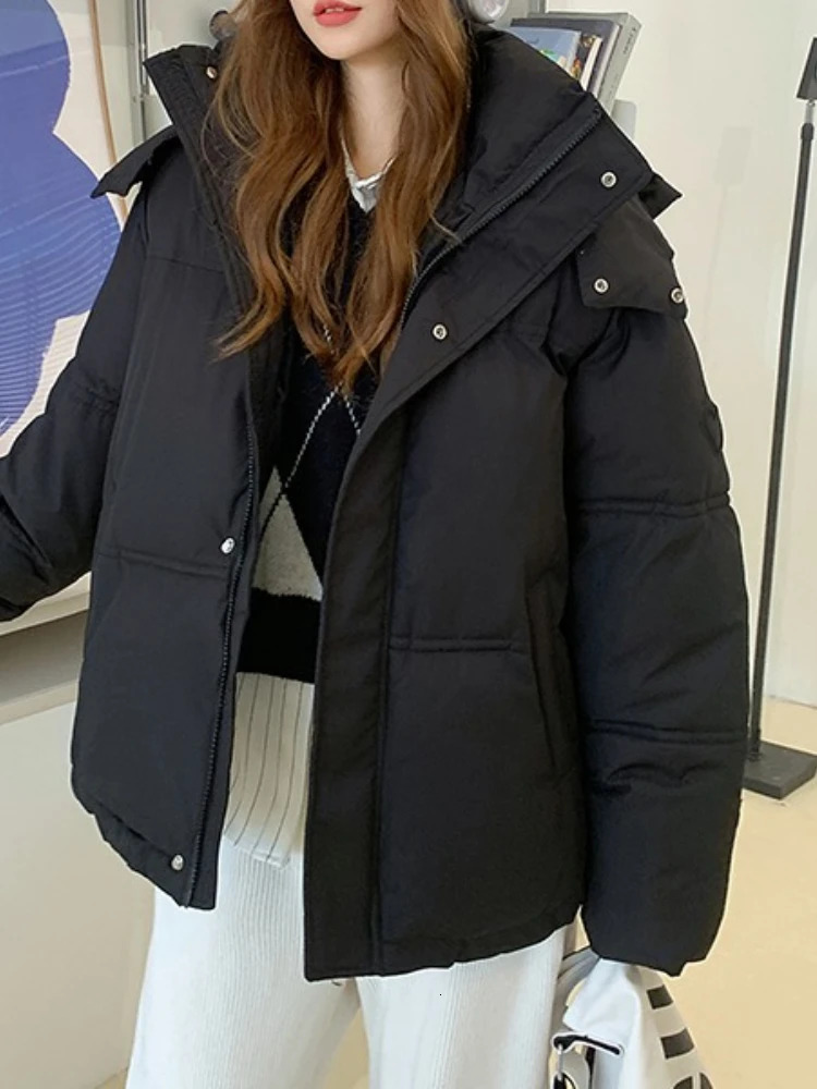 in Autumn Winter Jacket Hooded Short Coat Women Overcoat Solid Cottonpadded Clothes Female Parka Outerwear winter coat 251110
