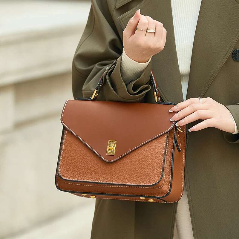 Limited Handcraft Real Bag Big Black First Cow Layer Genuine Leather Handbag Shoulder Bags Female Fashion SC Bag