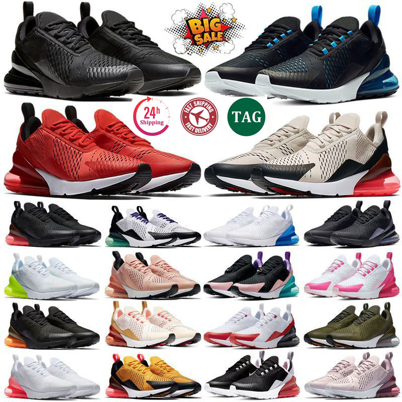 Designer 270 running shoes mens womens casual sneakers 270s react triple black X white university gold anthracite breathable trainers mens Outdoor sports scarpe