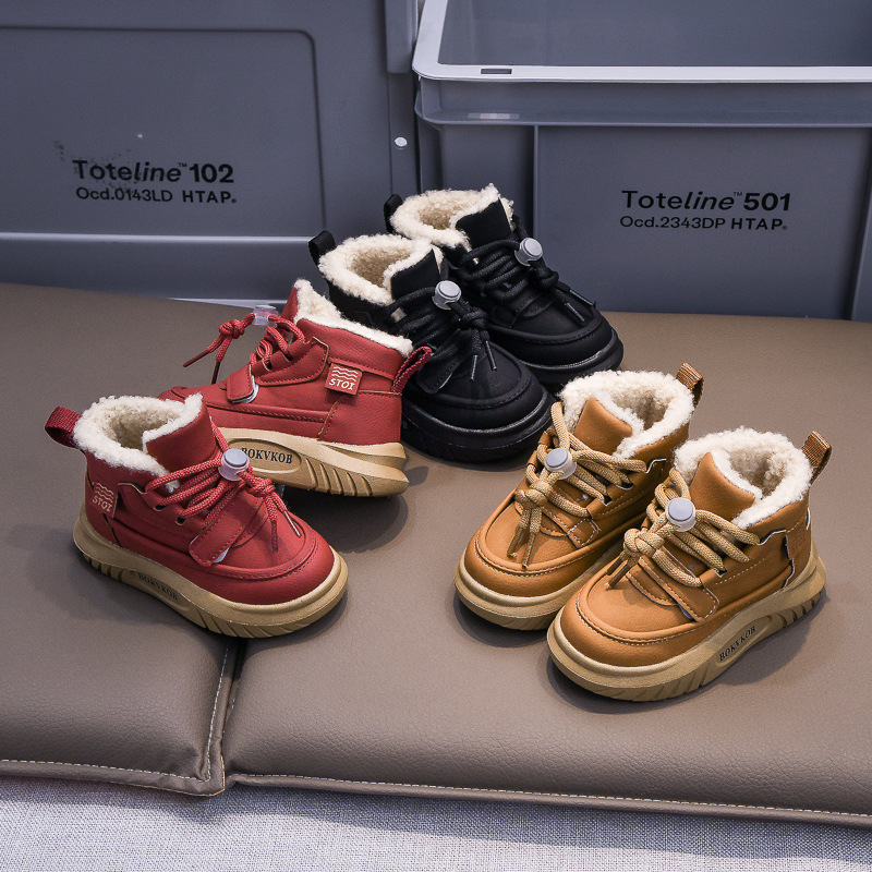 Designer Shoe Warm 2025 Winter Kids Plush Ankle Boots, Warm Lined Cotton Shoes for Boys & Girls, Fashion Toddler Boots Size 22-30