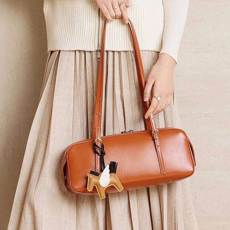 Toptrends Luxury Genuine Leather Underarm Shoulder Bags For Women 2025 Trend Designer Bowling Tote Pillow Office Ladies Handbags