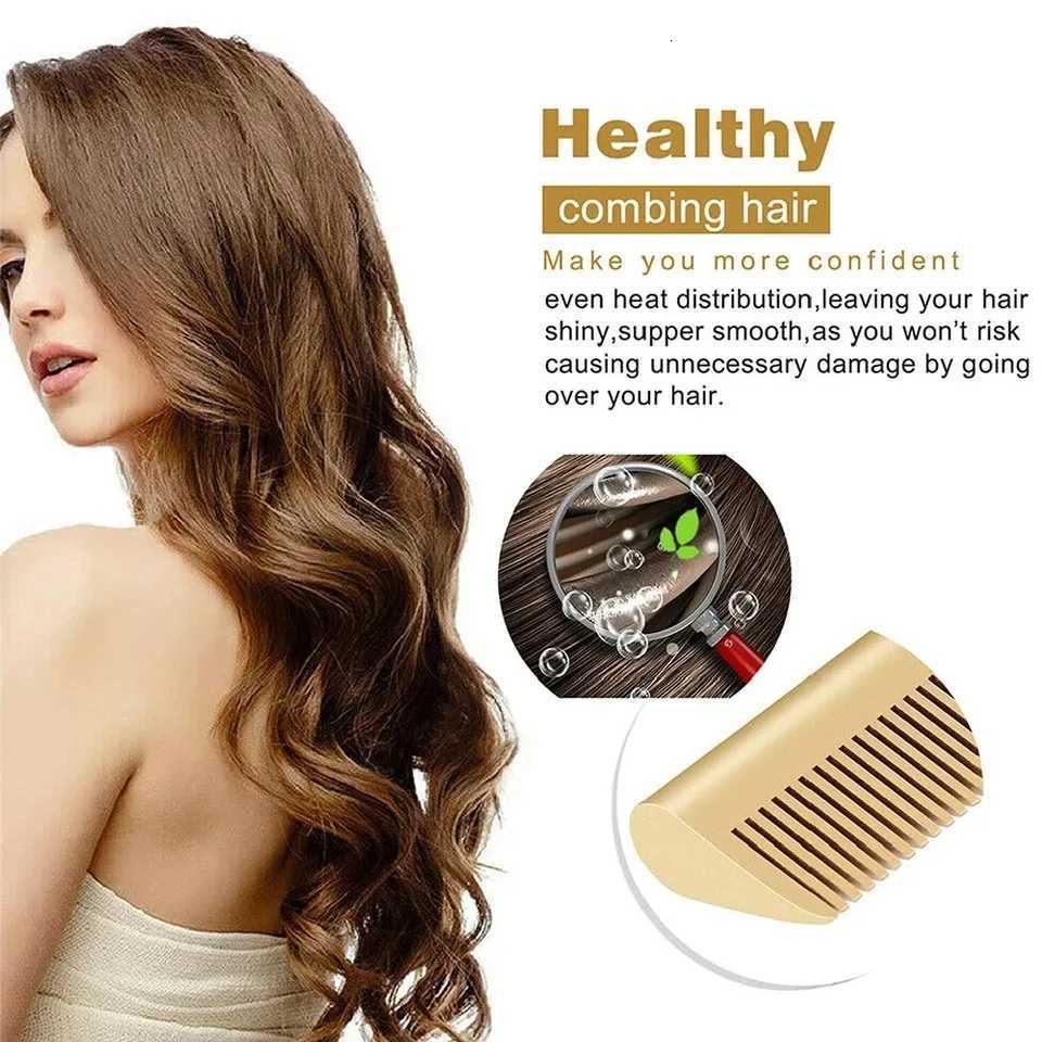 Hot Comb Hair Straightener Heat Pressing Combs Portable Ceramic Curling Iron for Hair Beard Wigs Wet and Dry Hair Styling ToolsT251122