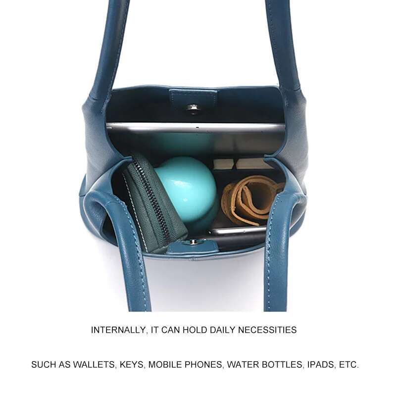 New Women S Commuter Shoulder Composite Bag Fashion Retro Solid Color Handbags Leather Cowhide Underarm Bag