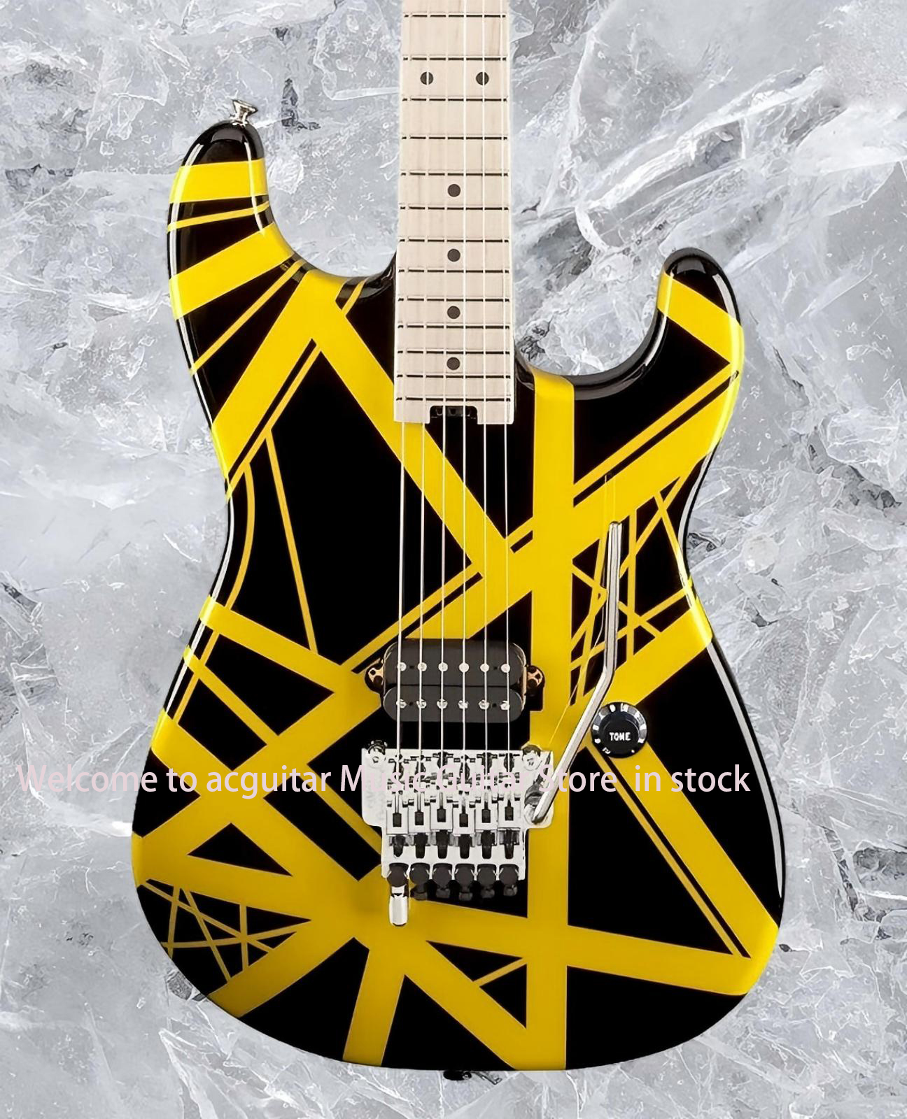 hot Striped Series Black Yellow Stripe Maple Neck electric guitar