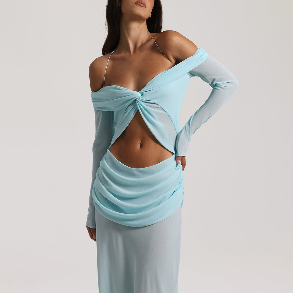 Casual Dresses French Style Simple Beach Vacation New Sexy Strapless Dress Backless Irregular Pleated Sleeveless Dress