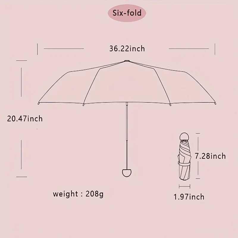 Compact Travel Mini Umbrella Uv Protection Capsule Umbrella 5 Fold Ultra Lightweight Sunshade Umbrellas Protable ManualM251122