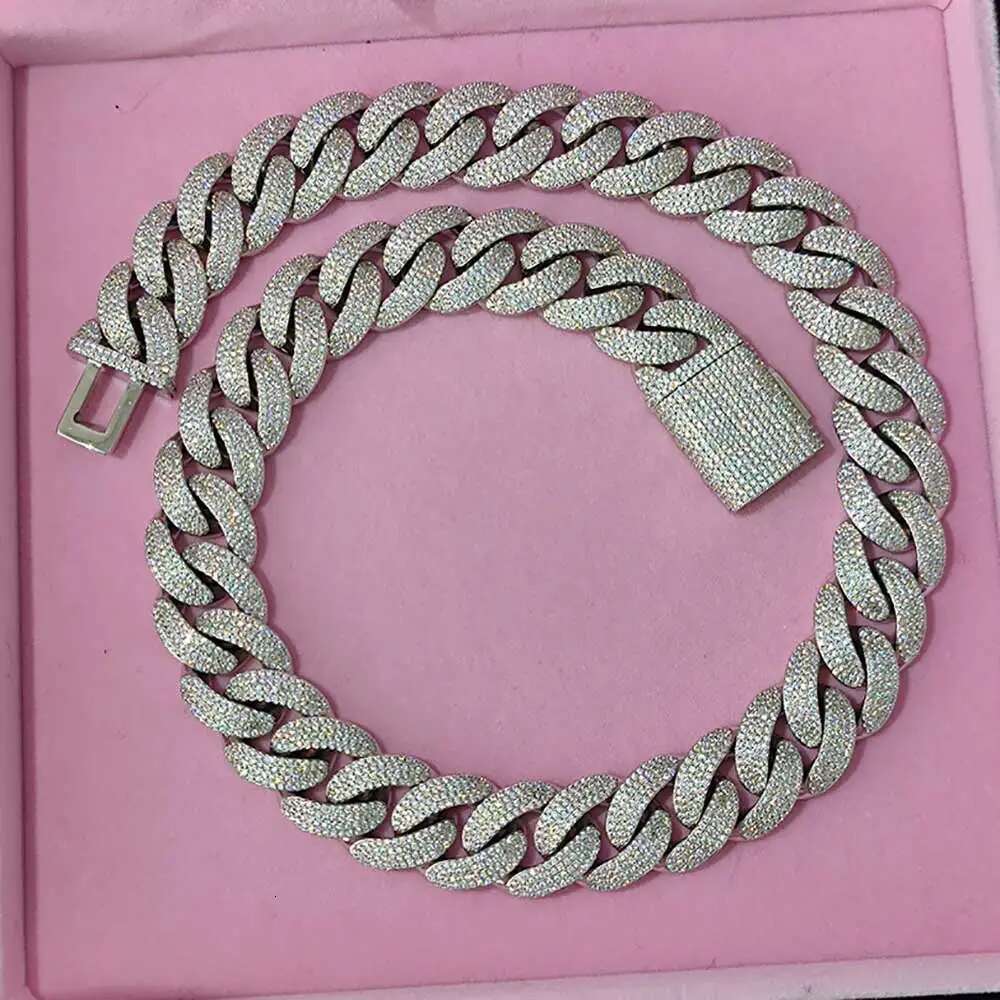 20MM Bling Diamond Cuban Chain Necklace 18K Gold Silver Plated Cuban Link Chain For Women Hip Hop Fashion Jewelry