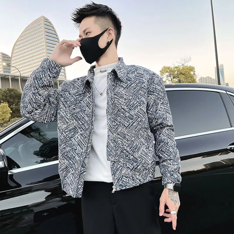 Mens Casual Stylish Short Jacket 2025 Arrival Autumn Winter Fashionable Turn Down Collar Outerwear 251104