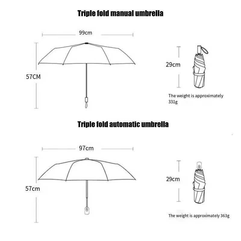 Yellow Blue Oil Painting Cat Folding Umbrella Rain Sun Dual-use Automatic Sun Umbrella Sun Protection And UV Protection PortableM251122
