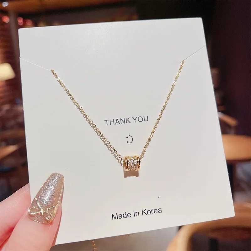 New Titanium Steel Necklace Light Luxury Necklace Copper Micro Zirconia Pendant for Women Pendant Trendy Neck Chain JewelryT251122