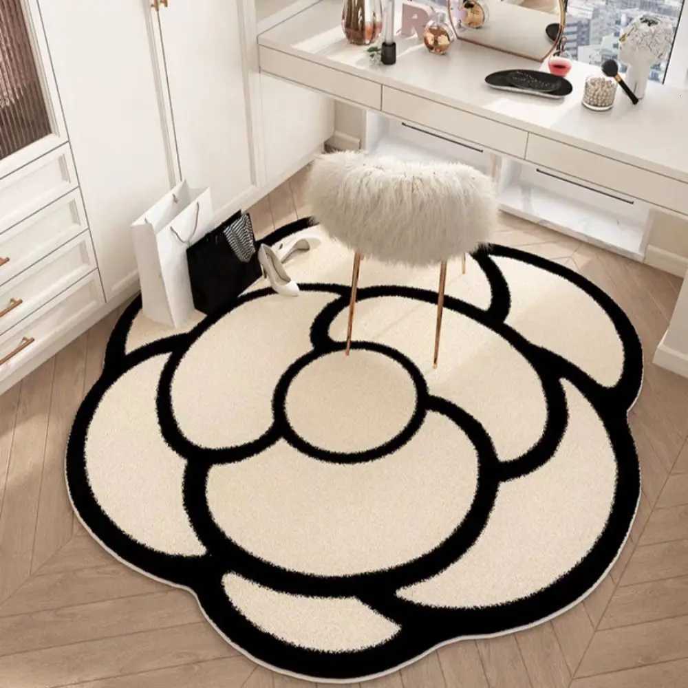 New luxury Crystal Velvet Camellia Carpet Absorbent Quick-Drying Floor Rugs Non-slip 60x60CM Floor Mat Living Room BathroomM251122