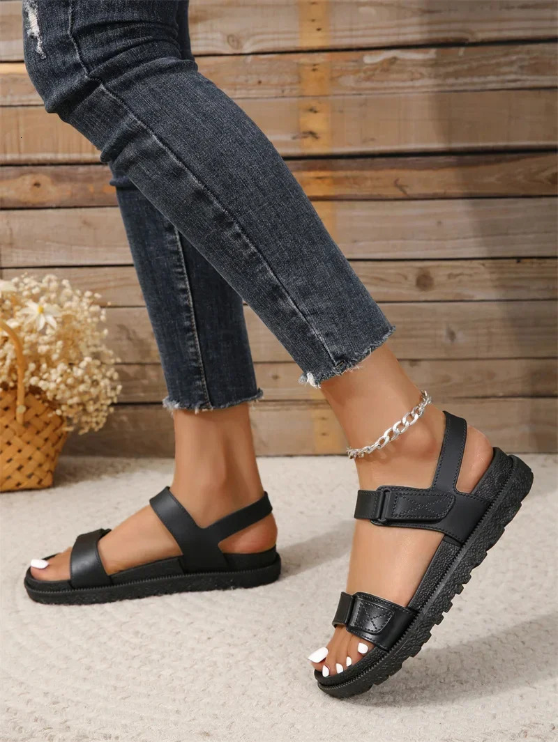Summer Fashionable Comfortable Elegant Casual Wear resistant Thick Bottom Soft Seaside Womens Sandals 250421BJ