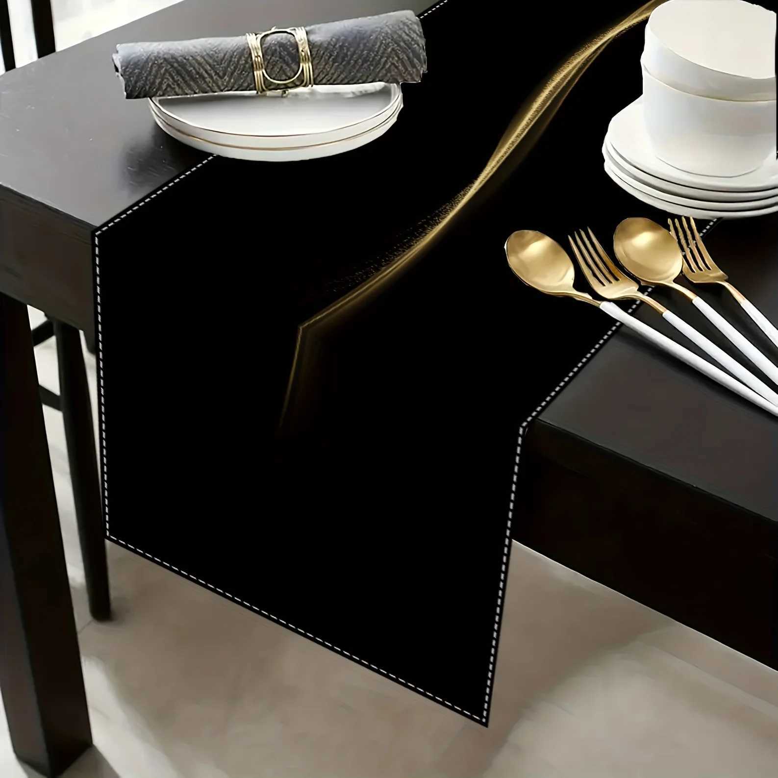 VIKAMA 5/7PC Luxury Table Mat and Table Flag Set for Restaurant and Cafe Decoration Linen Fabric Home Decoration C251122