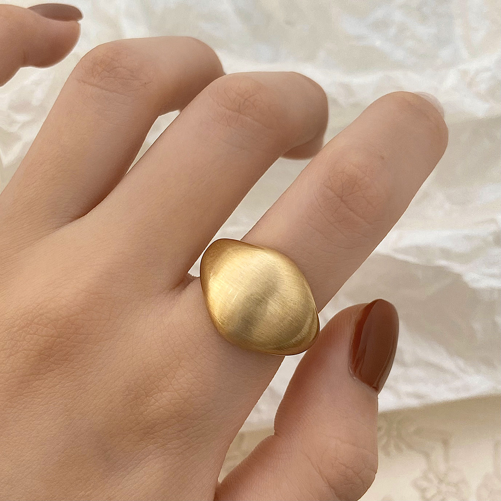 Brushed ring for womens index finger High quality gold designer diamond rings designer for women engagement men love ring rings ins trendy simple ring - view 3