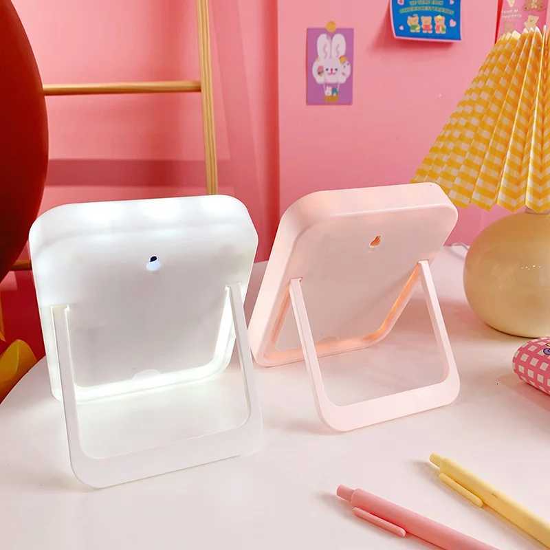 Rechargeable Portable Lamp LED Makeup Mirror Desktop Folding Portable Mirror Travel Vanity Looking Glass Light Fill Light M251122