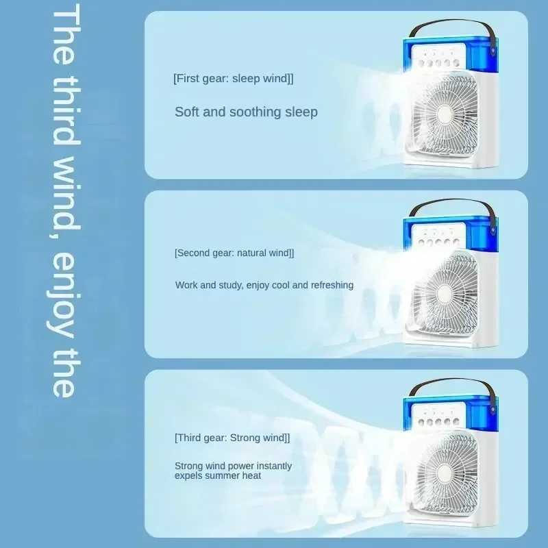 Portable humidifier fan AIr regulator household small air cooler water-cooled portable air conditioner suitable for Office 3-speed fanC250421