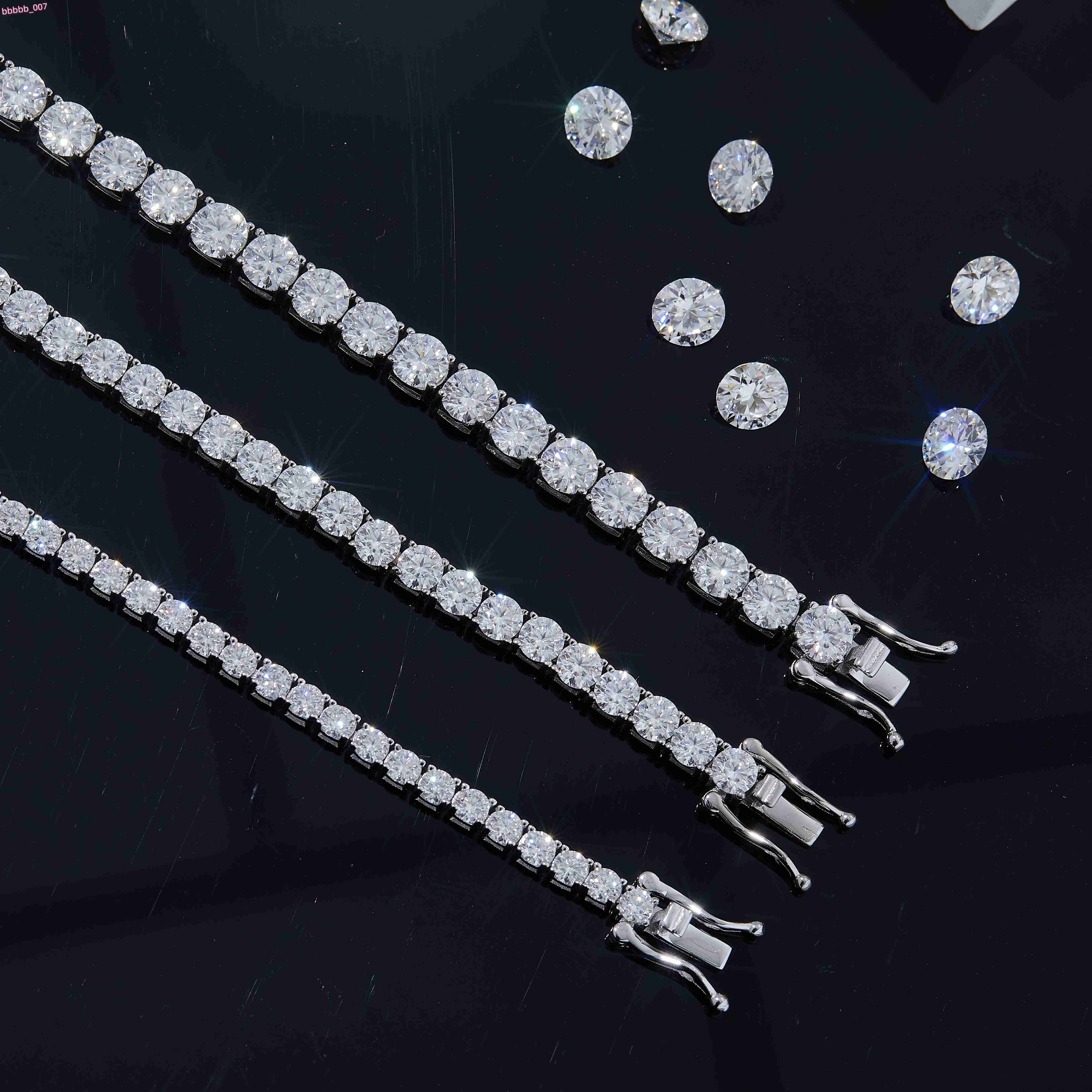 Trend Custom VVS 3.5ct Moissanite Diamond Platinum Plated Necklace Classic 925 Sterling Silver Tennis Chain Bracelet