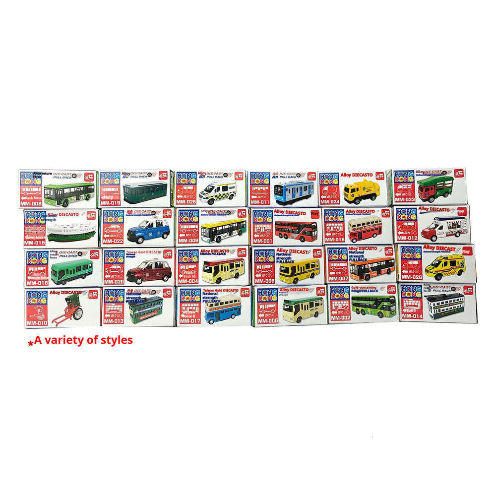 Mini alloy Hong Kong double decker bus, small car, alloy car model, boy's gift, children's toy