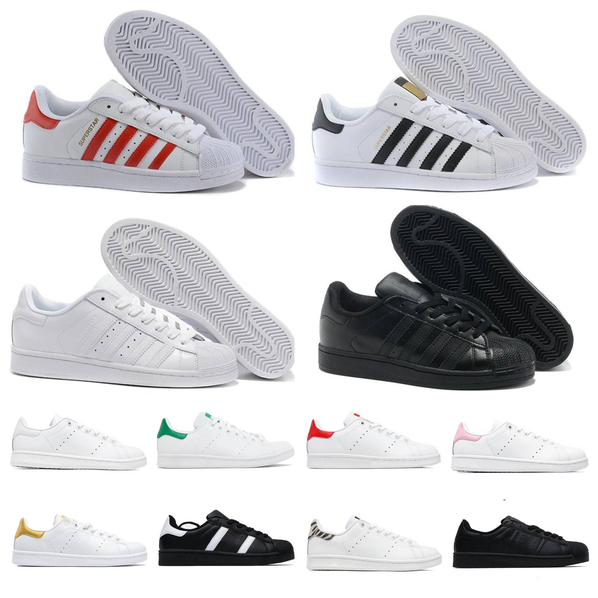 Designer Superstar Casual Shoes Women Men Flat Sneakers White Gold Black Red Navy Sliver Shoe Superstars 80S Pride Sneaker Stan Smith Mens Womens Trainers SIZE 36-45